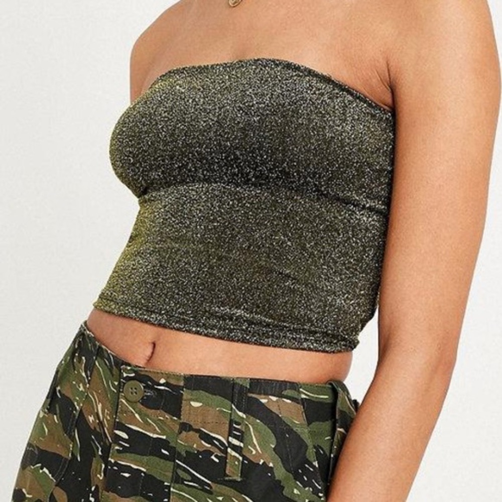 Urban Outfitter Gold Metallic tube top